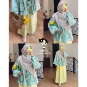 Alternative view of TARTAN SIMPLE CARDIGAN by Arunaoutfit